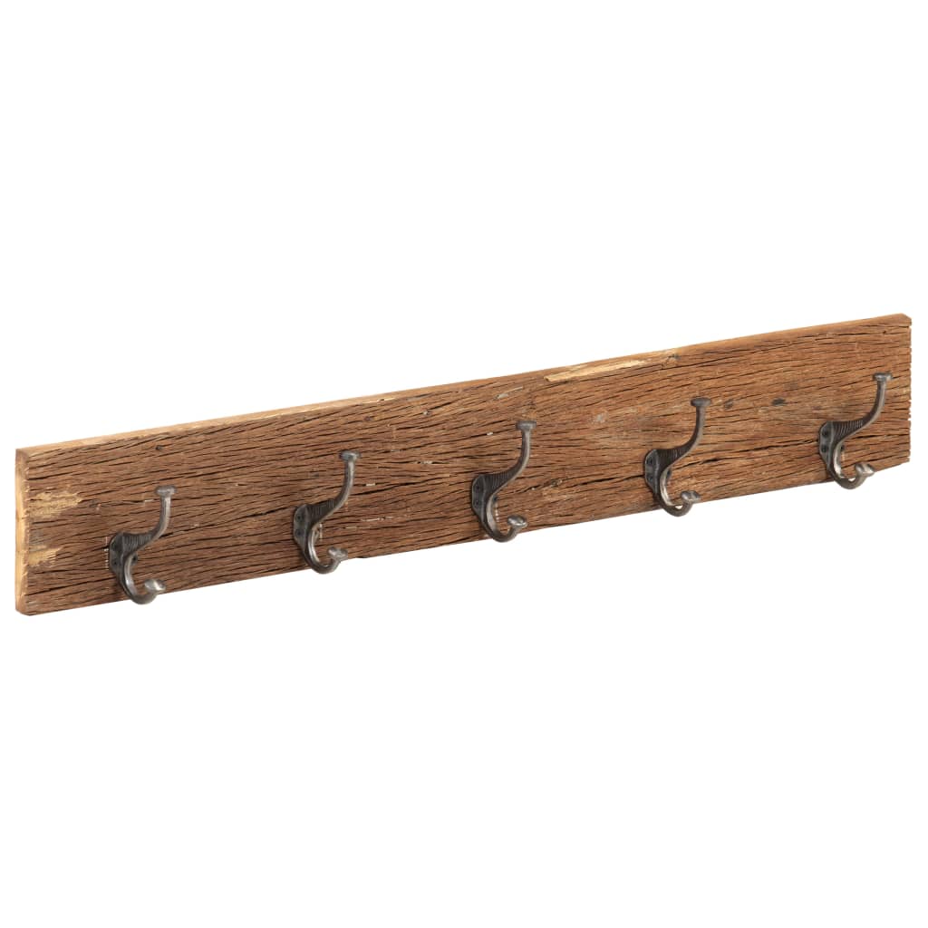 Berkfield Hall Hanger with 5 Hooks 100x2.5x15 cm Solid Reclaimed Wood