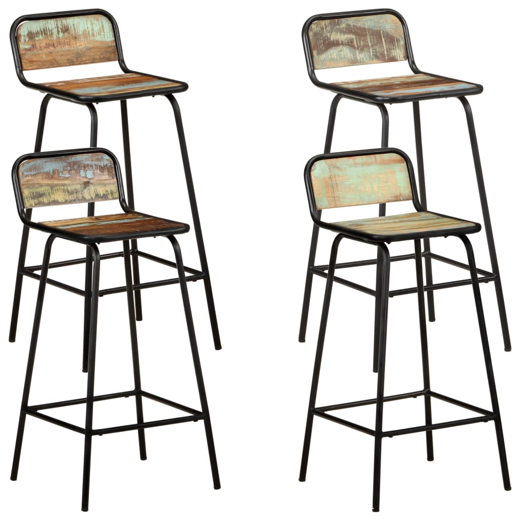 Berkfield Bar Chairs 4 pcs Solid Reclaimed Wood