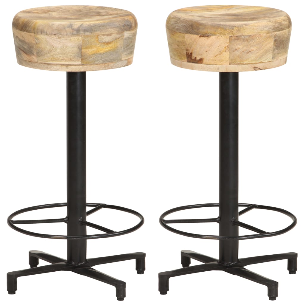 Berkfield Bar Stools 2 pcs 66 cm Solid Mango Wood