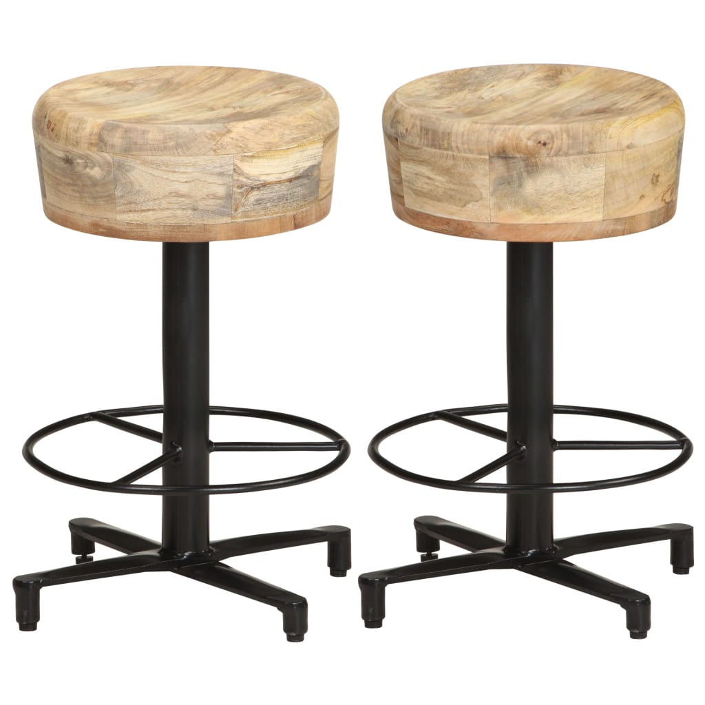 Berkfield Bar Stools 2 pcs 52 cm Solid Mango Wood