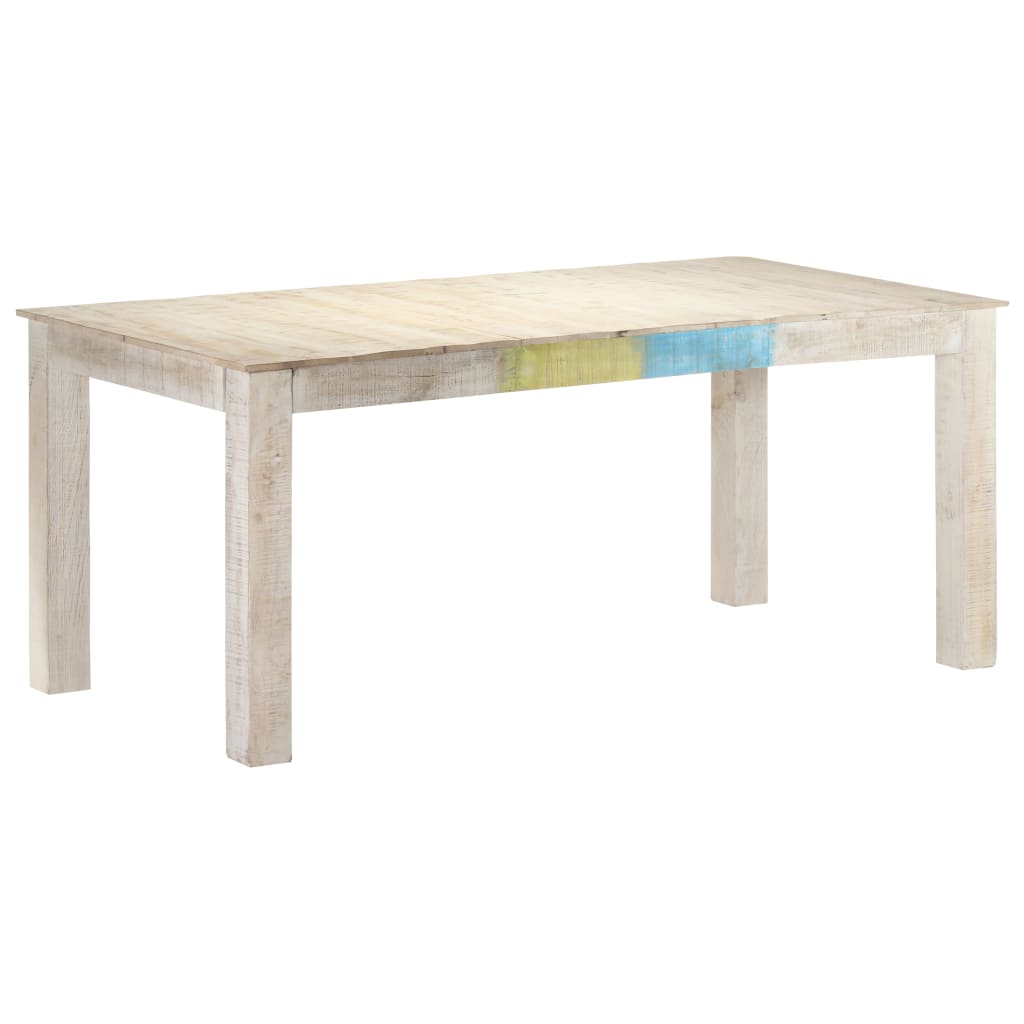 Berkfield Dining Table White 180x90x76 cm Solid Mango Wood