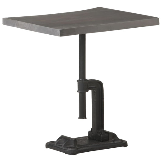 Berkfield Side Table Grey 45x35x48 cm Solid Acacia Wood & Cast Iron