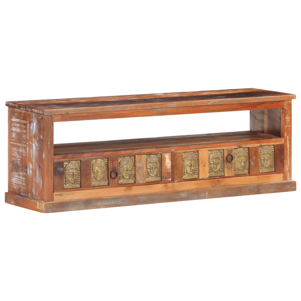 Berkfield TV Cabinet with Buddha Cladding 120x30x40 cm Reclaimed Wood