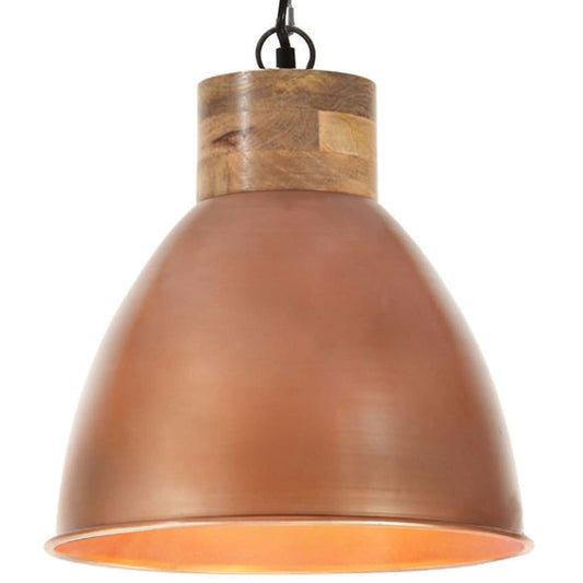Berkfield Industrial Hanging Lamp Copper Iron & Solid Wood 46 cm E27