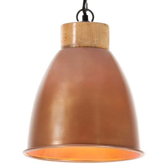 Berkfield Industrial Hanging Lamp Copper Iron & Solid Wood 23 cm E27