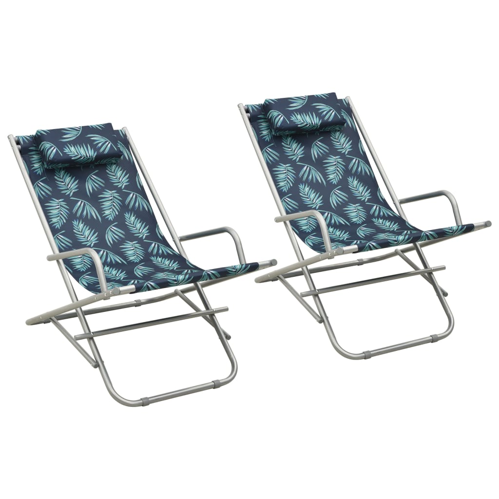Berkfield Rocking Chairs 2 pcs Steel Leaf Print