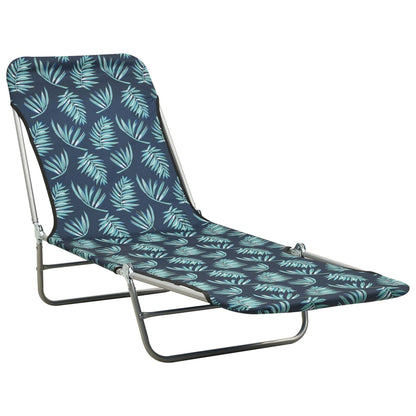 Berkfield Folding Sun Loungers 2 pcs Steel and Fabric Leaf Pattern