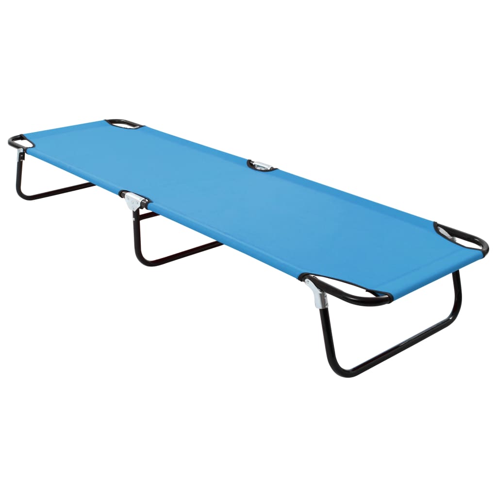 Berkfield Folding Sun Lounger Steel Turquoise Blue