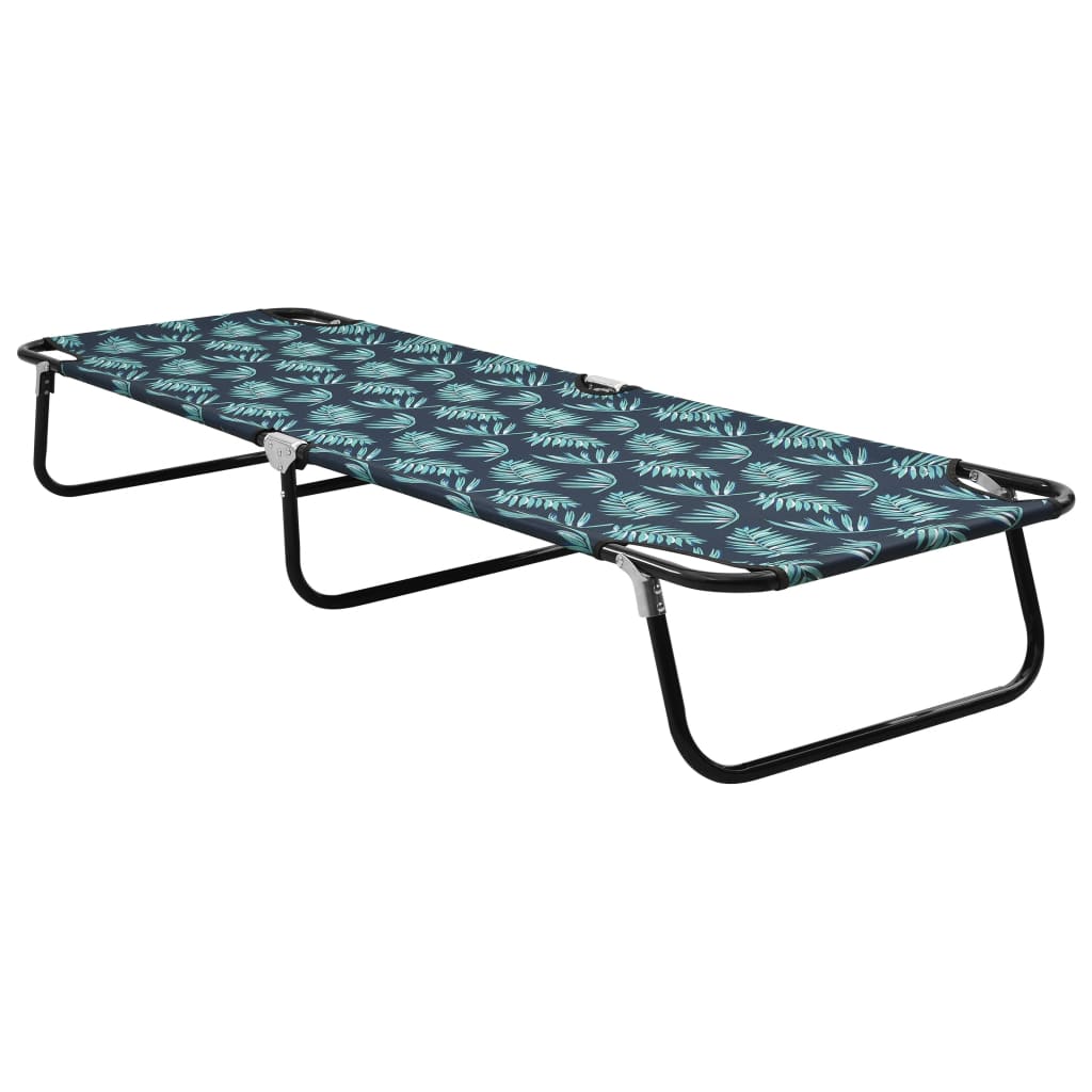 Berkfield Folding Sun Lounger Steel Leaf Pattern