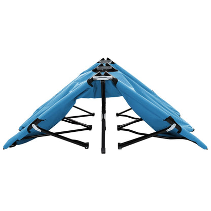 Berkfield Two Person Folding Sun Lounger Blue Steel