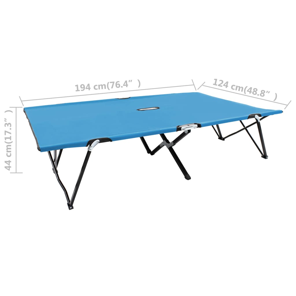 Berkfield Two Person Folding Sun Lounger Blue Steel
