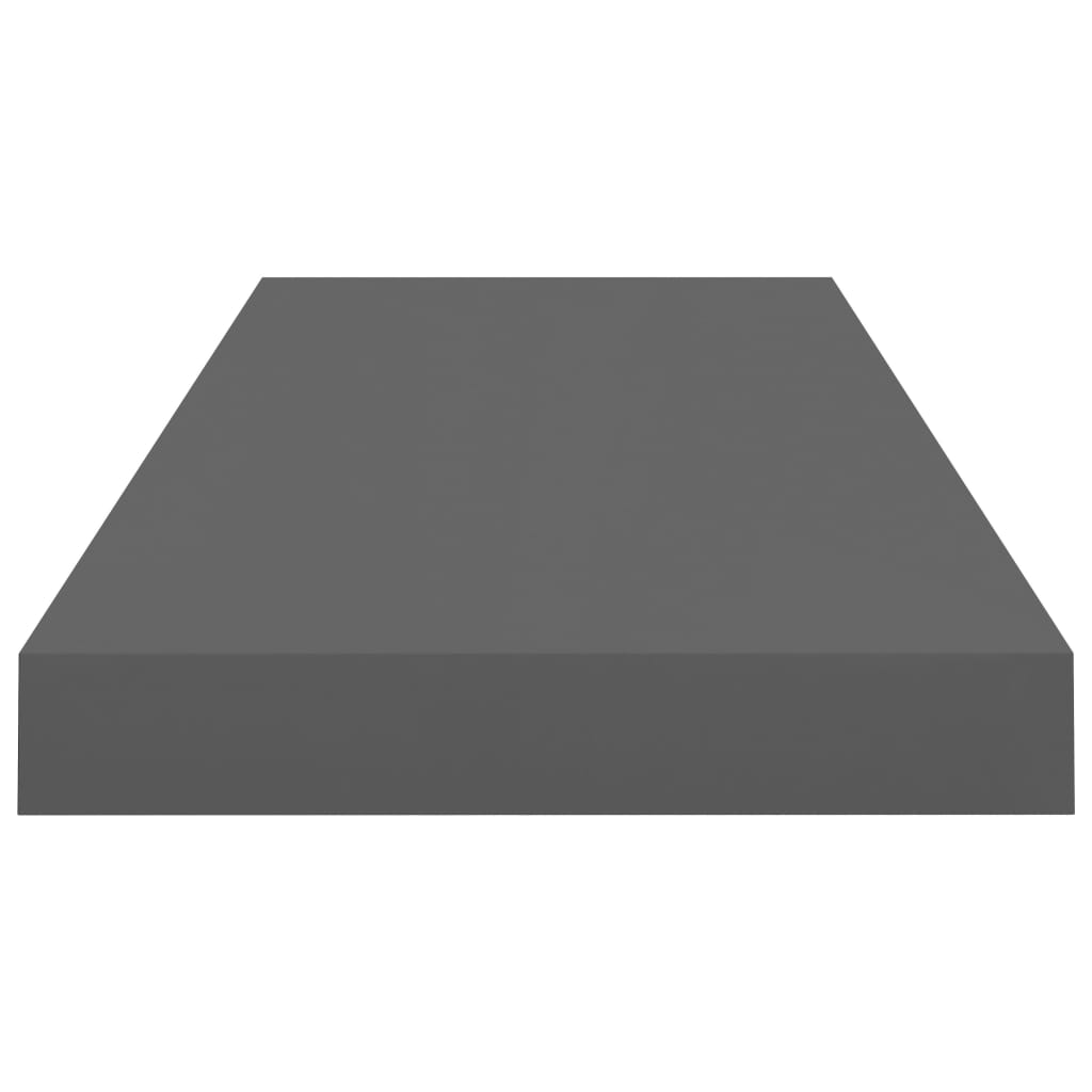 Berkfield Floating Wall Shelves 2 pcs High Gloss Grey 60x23.5x3.8 cm MDF