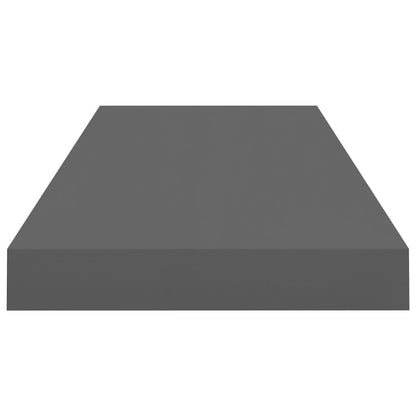 Berkfield Floating Wall Shelves 2 pcs High Gloss Grey 60x23.5x3.8 cm MDF