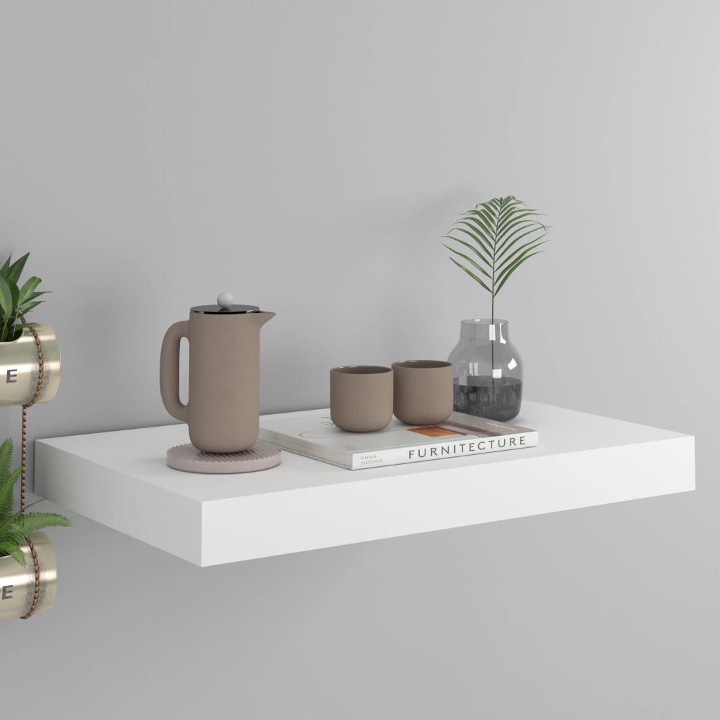 Berkfield Floating Wall Shelf White 40x23x3.8 cm MDF