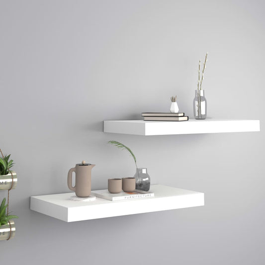Berkfield Floating Wall Shelves 2 pcs White 50x23x3.8 cm MDF
