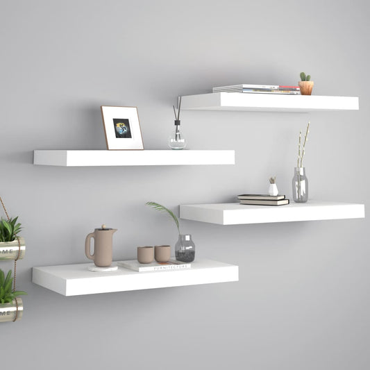 Berkfield Floating Wall Shelves 4 pcs White 50x23x3.8 cm MDF