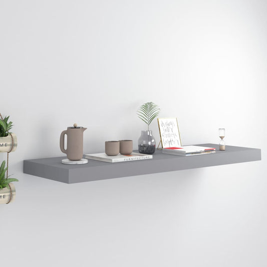 Berkfield Floating Wall Shelf Grey 80x23.5x3.8 cm MDF