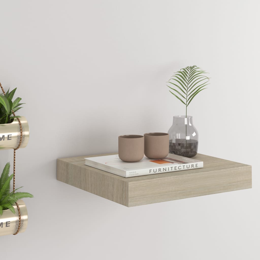 Berkfield Floating Wall Shelf Oak 23x23.5x3.8 cm MDF