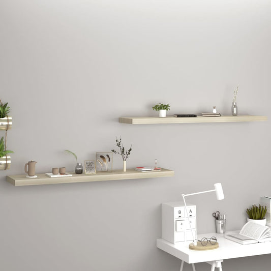Berkfield Floating Wall Shelves 2 pcs Oak 120x23.5x3.8 cm MDF