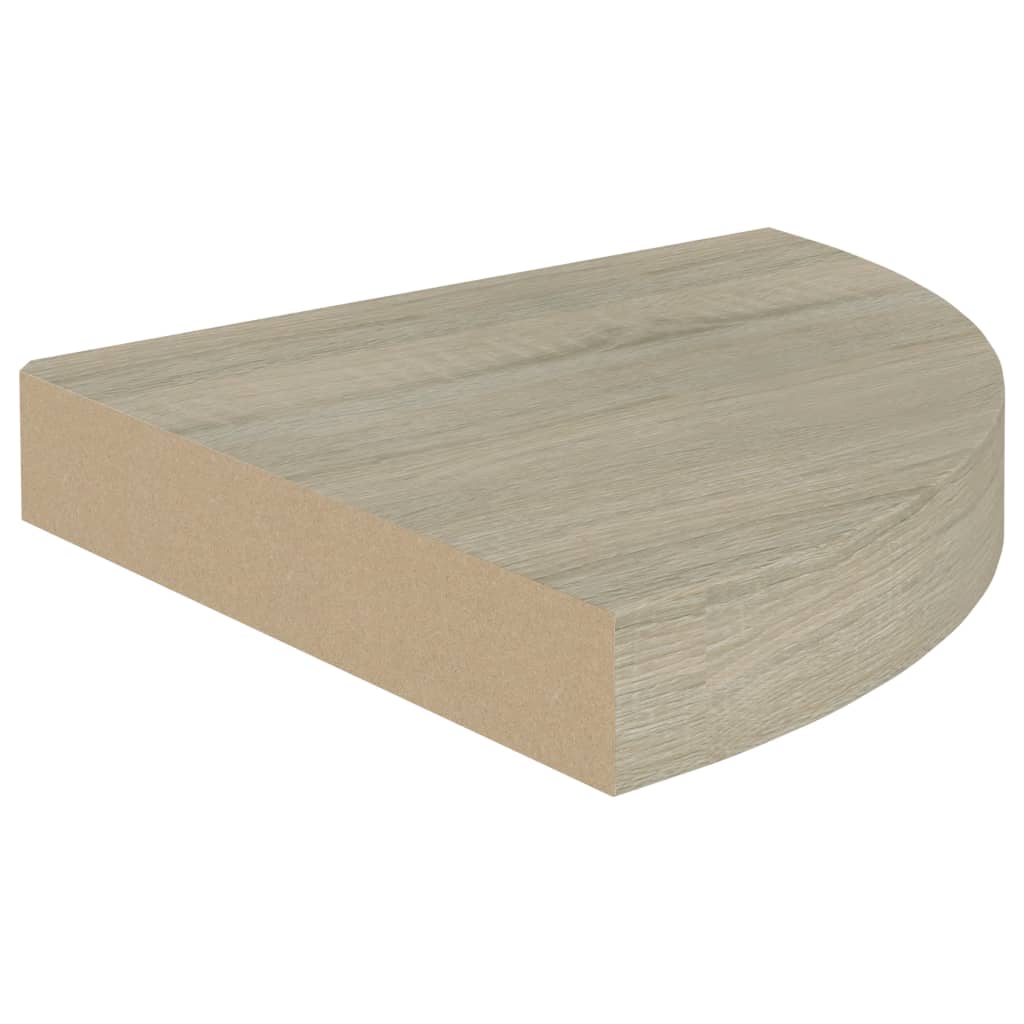 Berkfield Floating Corner Shelf Oak 25x25x3.8 cm MDF
