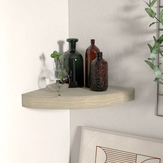 Berkfield Floating Corner Shelf Oak 25x25x3.8 cm MDF
