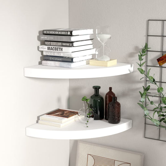Berkfield Floating Corner Shelves 2 pcs White 35x35x3.8 cm MDF