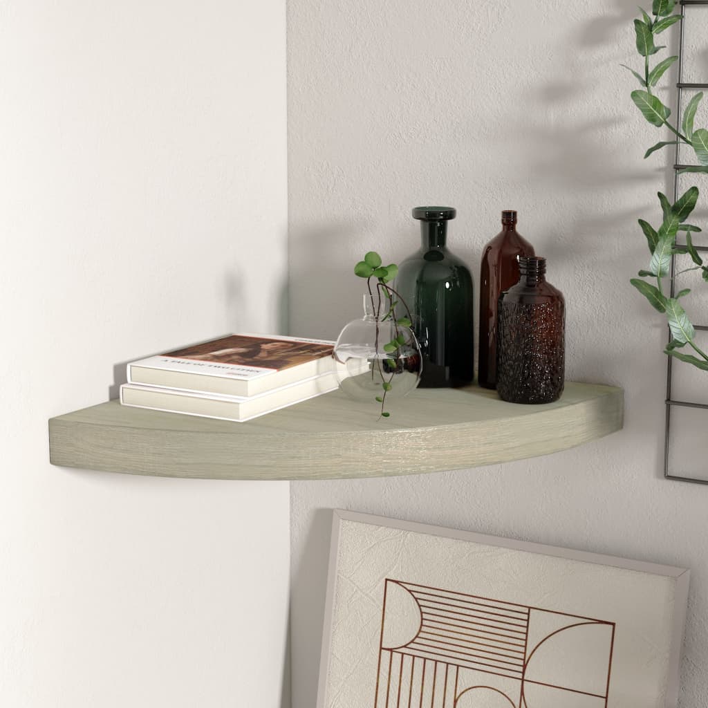 Berkfield Floating Corner Shelf Oak 35x35x3.8 cm MDF