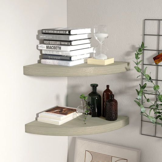 Berkfield Floating Corner Shelves 2 pcs Oak 35x35x3.8 cm MDF