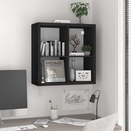 Berkfield Wall Cube Shelf Black 69.5x29.5x69.5 cm MDF