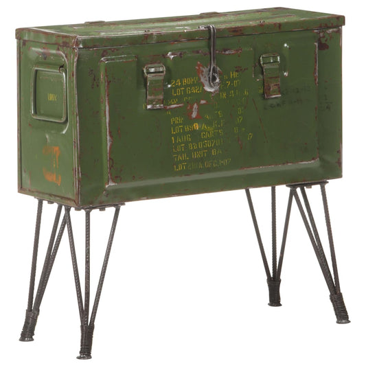 Berkfield Storage Trunk Military Style 68x24x66 cm Iron