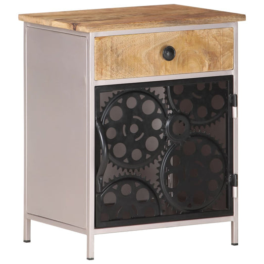 Berkfield Bedside Cabinet 40x30x50 cm Rough Mango Wood