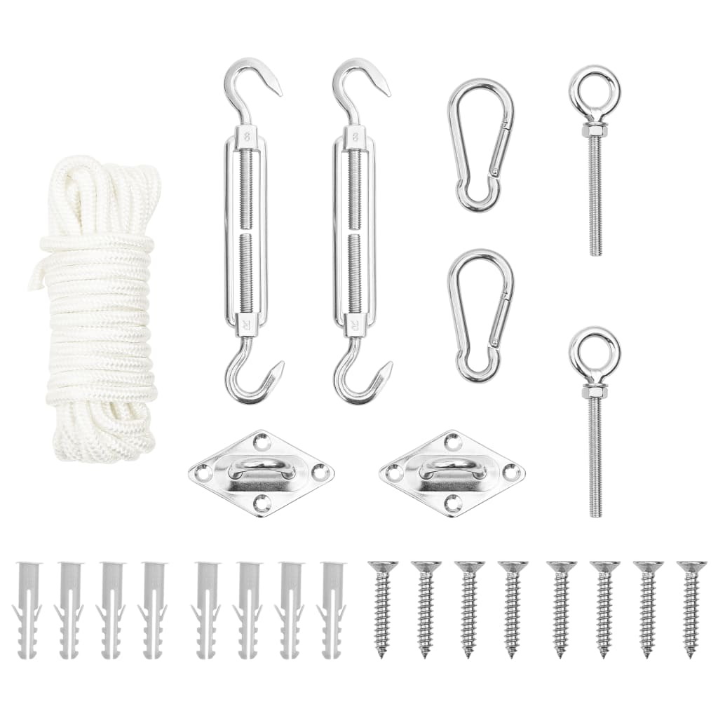 Berkfield 9 Piece Sunshade Sail Accessory Set Stainless Steel