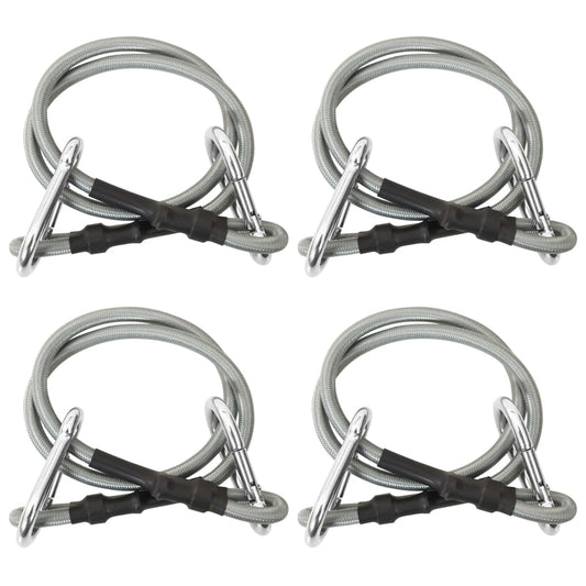 Berkfield Ropes with Carabiner 4 pcs Rubber