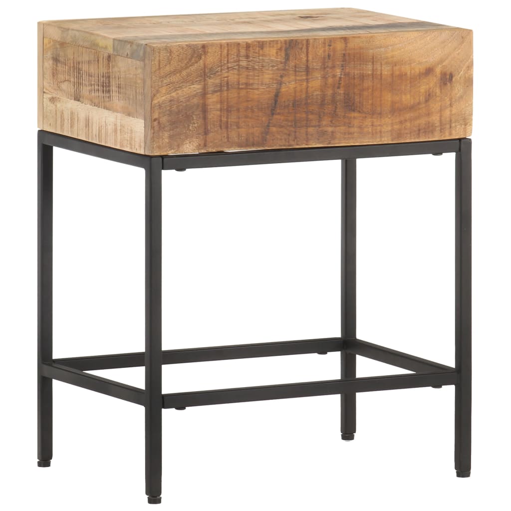 Berkfield Side Table 40x30x50 cm Solid Rough Mango Wood