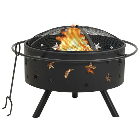 Berkfield Fire Pit with Poker 76 cm XXL Steel