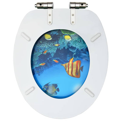 Berkfield WC Toilet Seats with Soft Close Lid 2 pcs MDF Deep Sea Design