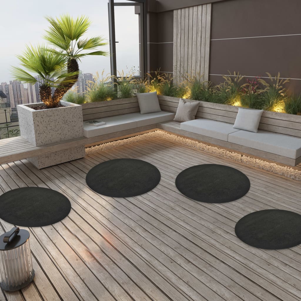 Berkfield Artificial Grass with Studs Dia.95 cm Anthracite Round