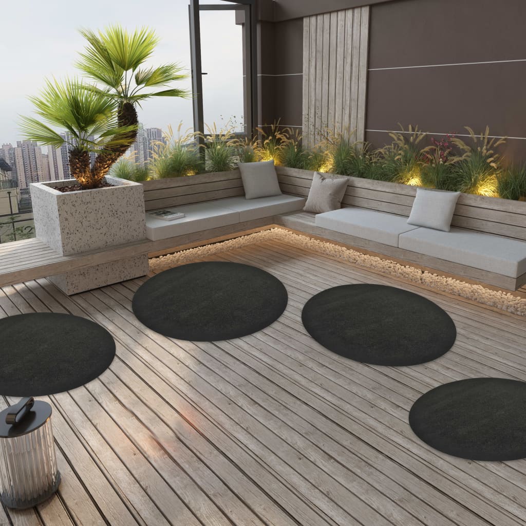 Berkfield Artificial Grass with Studs Dia.130 cm Anthracite Round