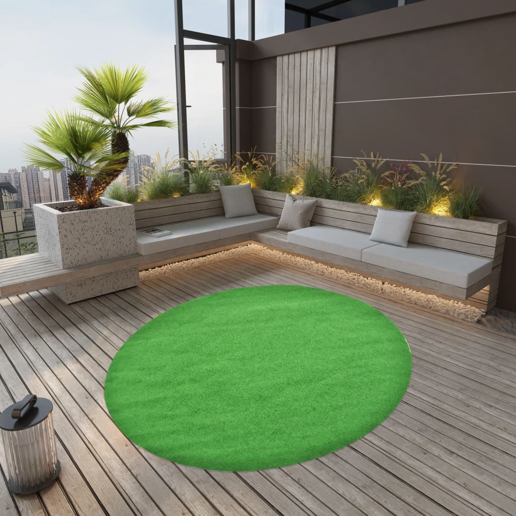 Berkfield Artificial Grass with Studs Dia.170 cm Green Round