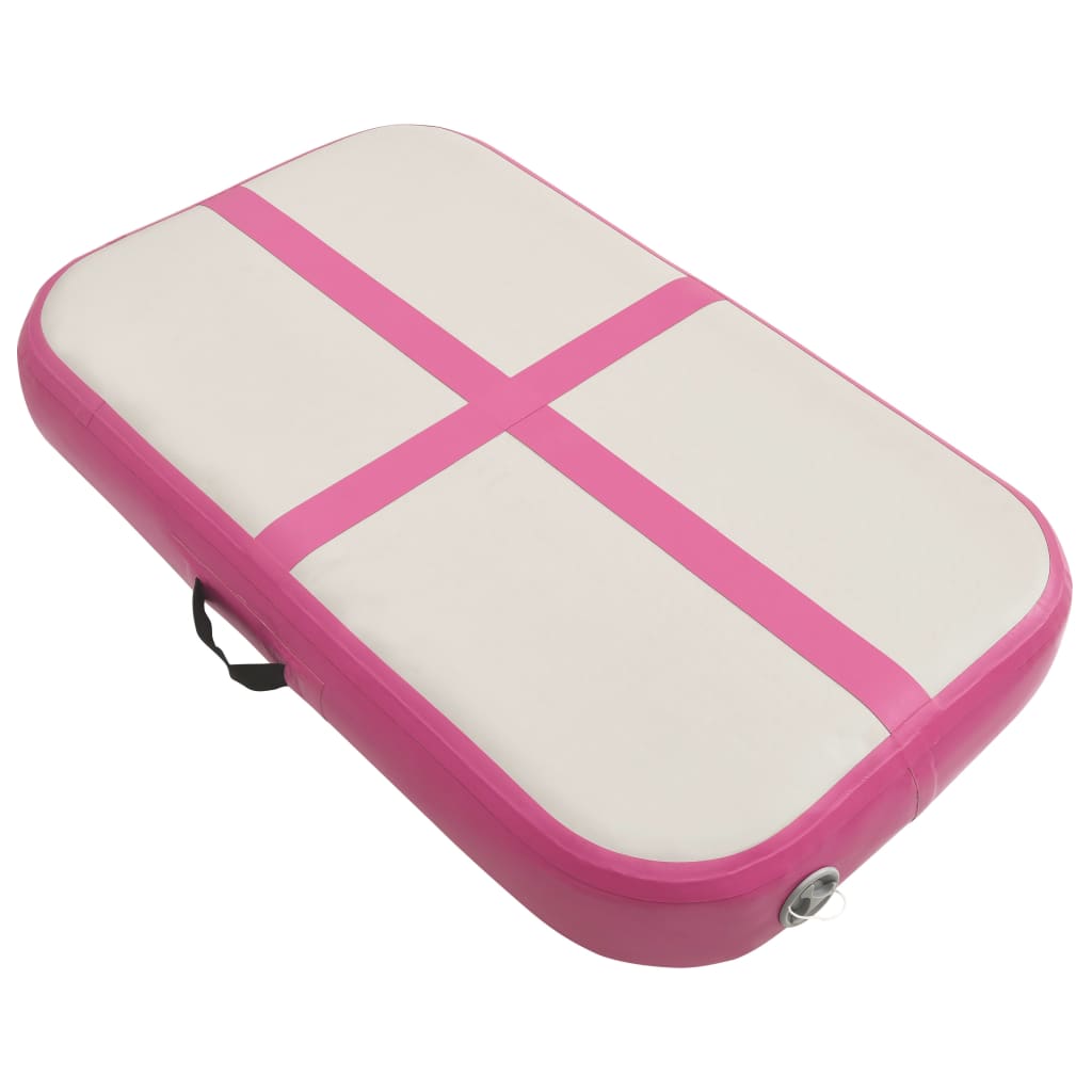 Berkfield Inflatable Gymnastics Mat with Pump 60x100x15 cm PVC Pink