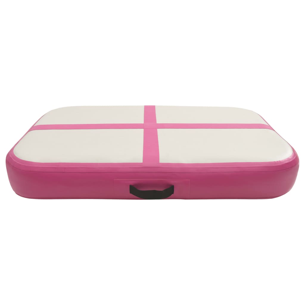 Berkfield Inflatable Gymnastics Mat with Pump 60x100x15 cm PVC Pink