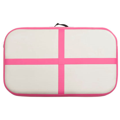 Berkfield Inflatable Gymnastics Mat with Pump 60x100x15 cm PVC Pink