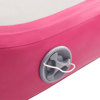Berkfield Inflatable Gymnastics Mat with Pump 60x100x15 cm PVC Pink