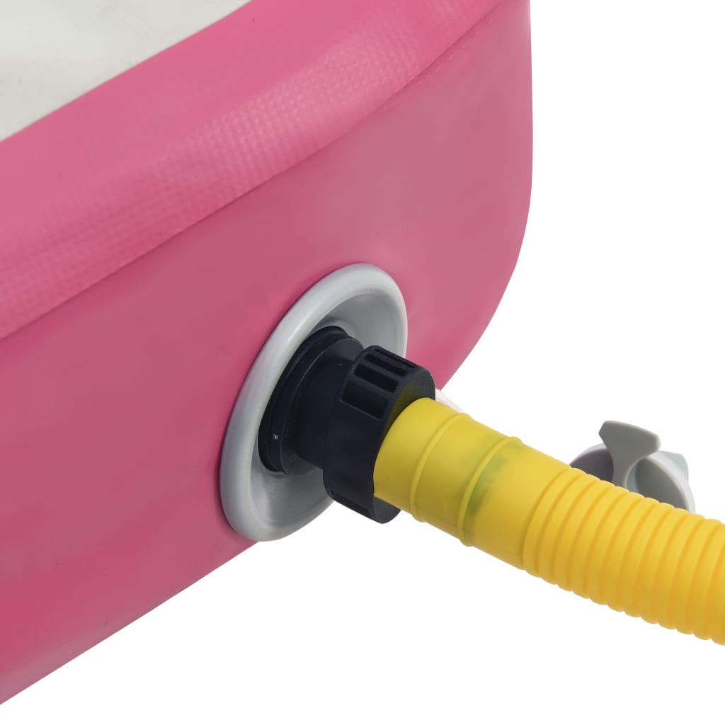 Berkfield Inflatable Gymnastics Mat with Pump 60x100x15 cm PVC Pink