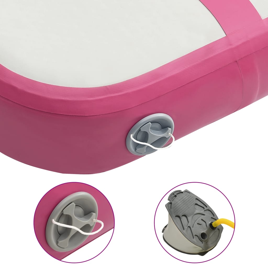 Berkfield Inflatable Gymnastics Mat with Pump 60x100x15 cm PVC Pink