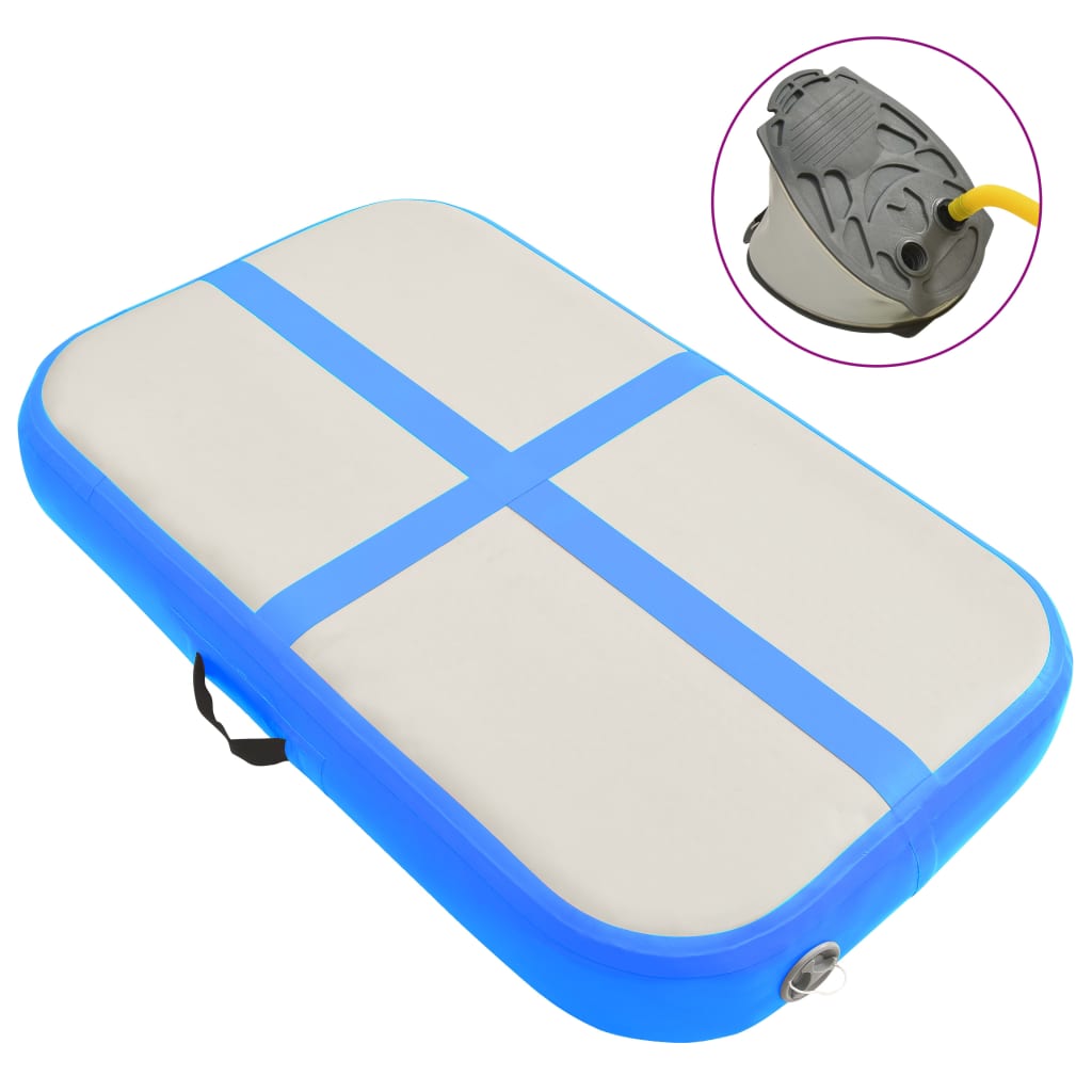 Berkfield Inflatable Gymnastics Mat with Pump 60x100x20 cm PVC Blue