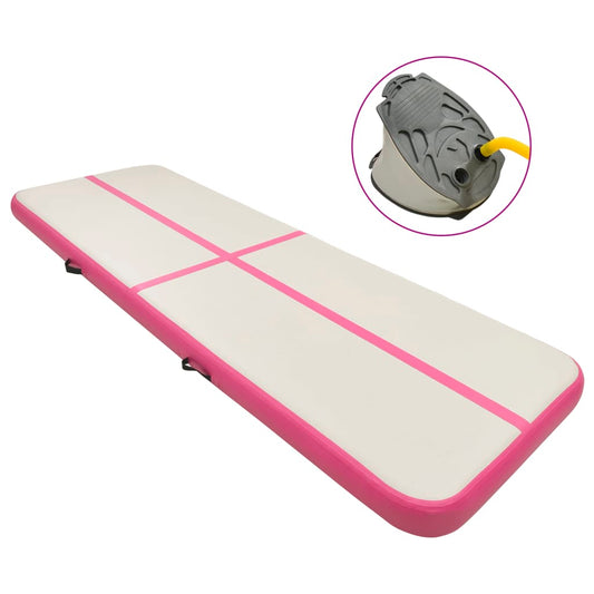 Berkfield Inflatable Gymnastics Mat with Pump 300x100x15 cm PVC Pink