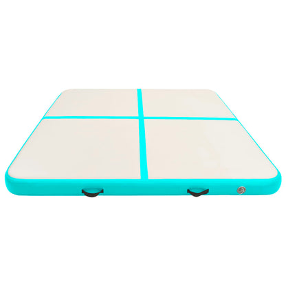 Berkfield Inflatable Gymnastics Mat with Pump 200x200x15 cm PVC Green