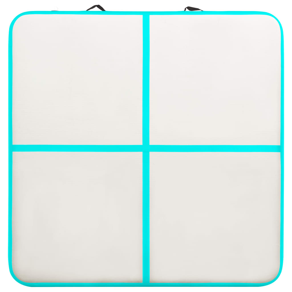 Berkfield Inflatable Gymnastics Mat with Pump 200x200x15 cm PVC Green