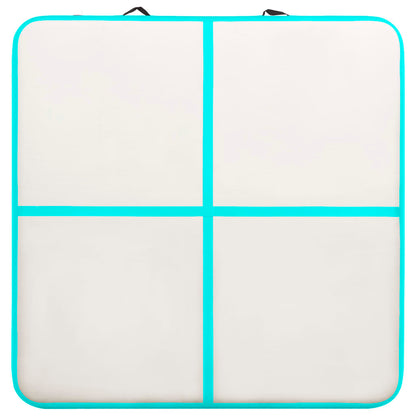 Berkfield Inflatable Gymnastics Mat with Pump 200x200x15 cm PVC Green